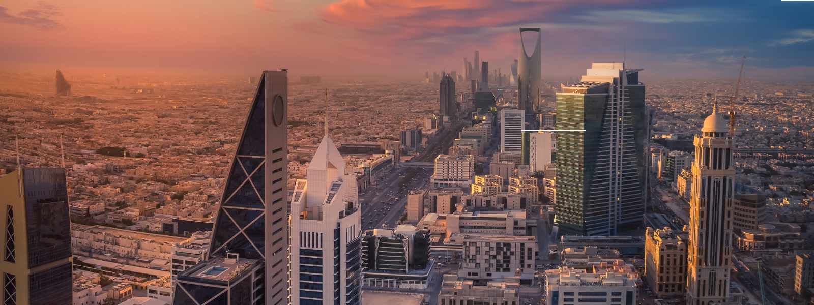 Riyadh city skyline at dusk