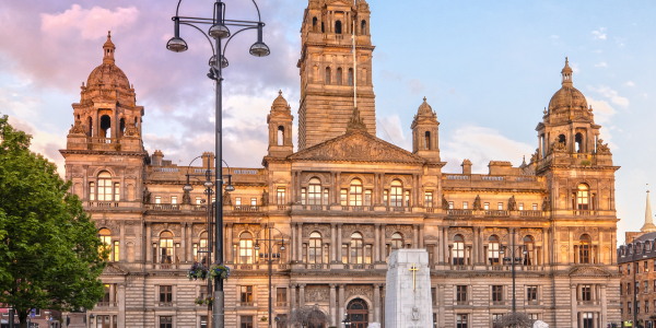 Glasgow's City Chambers in George Square in early evening