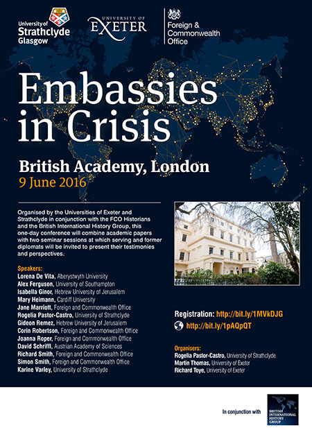 Poster for Embassies in Crisis conference, June 2016 