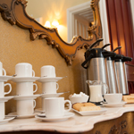 Conference tea and coffee with biscuits