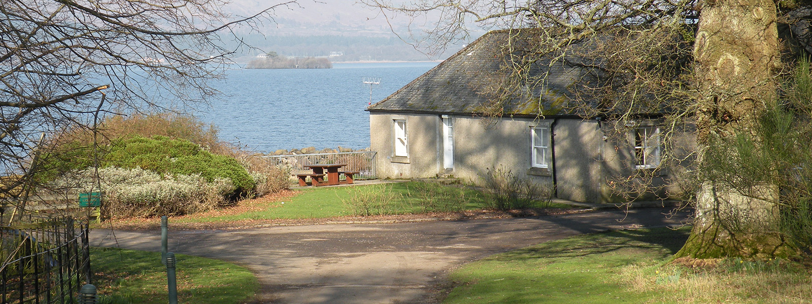 Ross Priory Lochside Cottage view of the loch