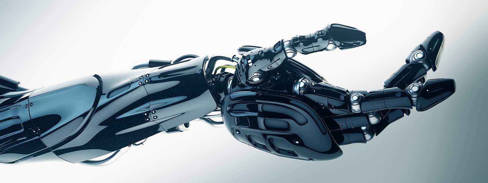 Futuristic image of a robotic hand.