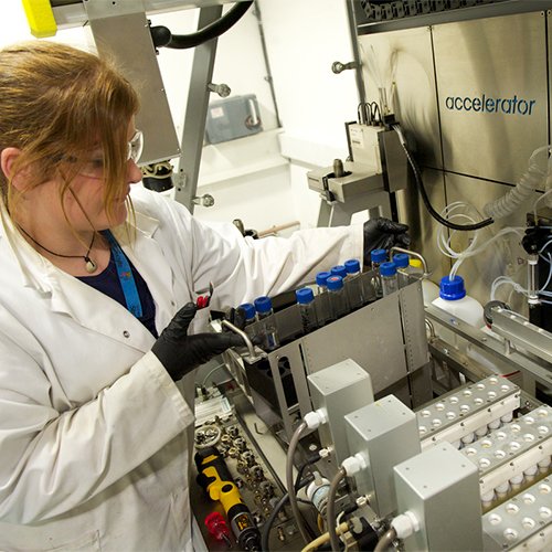 Researcher working in the Centre for Continuous Manufacturing and Crystallisation