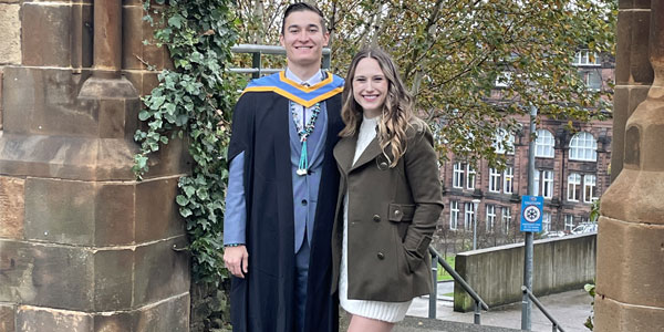 Tiger with his wife on his graduation day