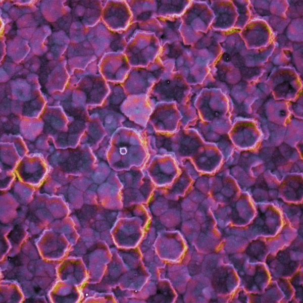 Electron microscope image of wide bandgap AlGaN semiconductor material