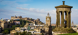 Edinburgh skyline with castle in background