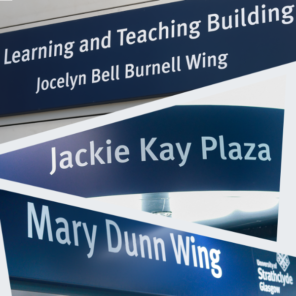 Signs in the learning and teaching building Signs in the learning and teaching building