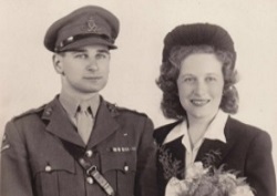 Harold and Judith Rosenberg at their wedding in 1946. Photo courtesy: Gathering the Voices