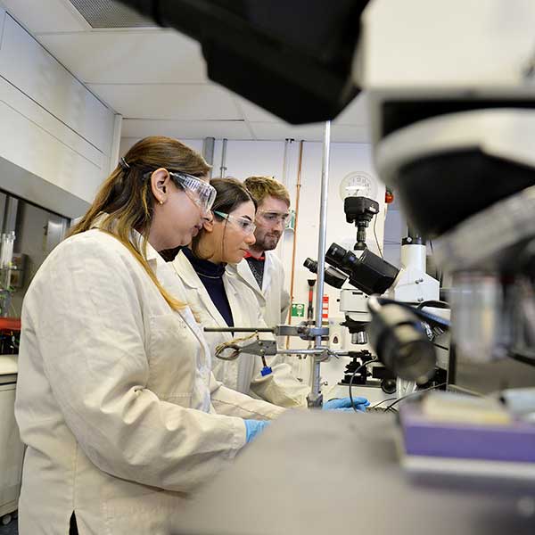 Chemical Engineering students in a lab. Chemical Engineering students in a lab.