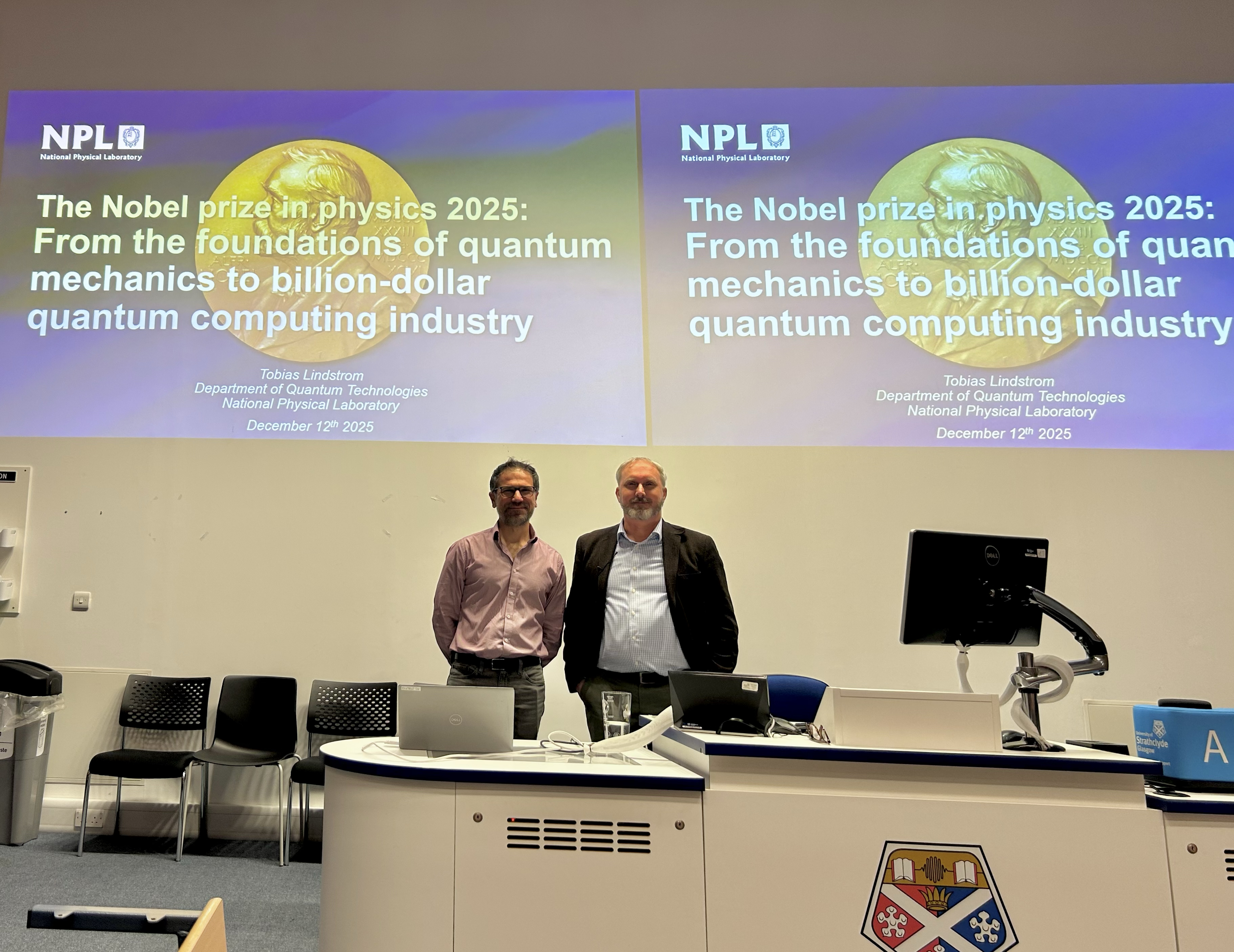 Alessandro Rossi and Tobias Lindström before lecture Alessandro Rossi and Tobias Lindström before lecture