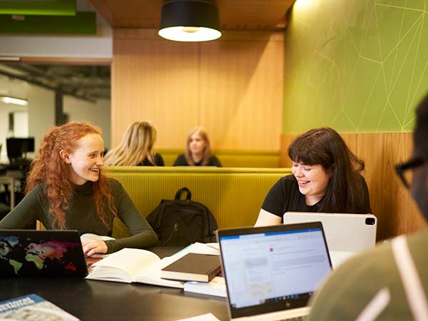 Students studying in library. Students studying in library.