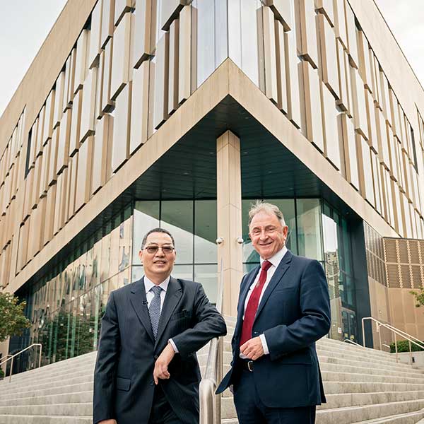 Dr Charles Huang and Professor Sir Jim McDonald. Dr Charles Huang and Professor Sir Jim McDonald.