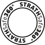 StrathSafe360 logo - University's safeguarding framework for health, safety, wellbeing, and human rights. StrathSafe360 logo - University's safeguarding framework for health, safety, wellbeing, and human rights.