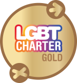A gold circle with the words LGBT Charter inside it A gold circle with the words LGBT Charter inside it