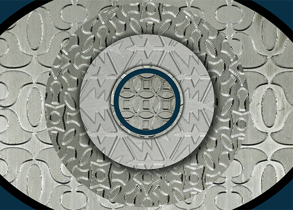 Layers of textured aluminium 