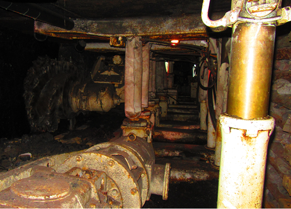 Photo inside a coal lorry engine