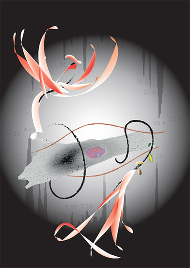 An artistic representation of metabolomics research into cancer therapies