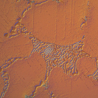 A microscope image of the imperfections in a piece of metal 
