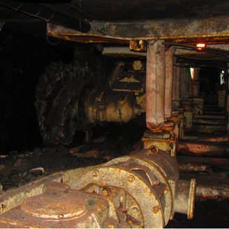 Photo inside a coal lorry engine