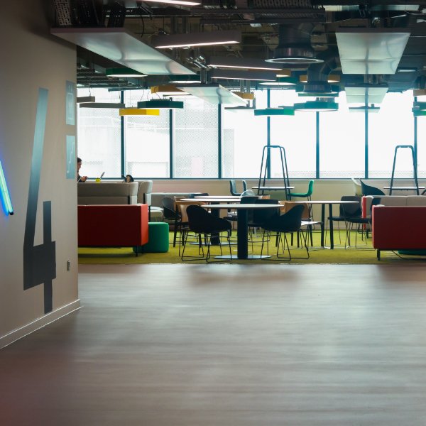 Seating area in learning and teaching building