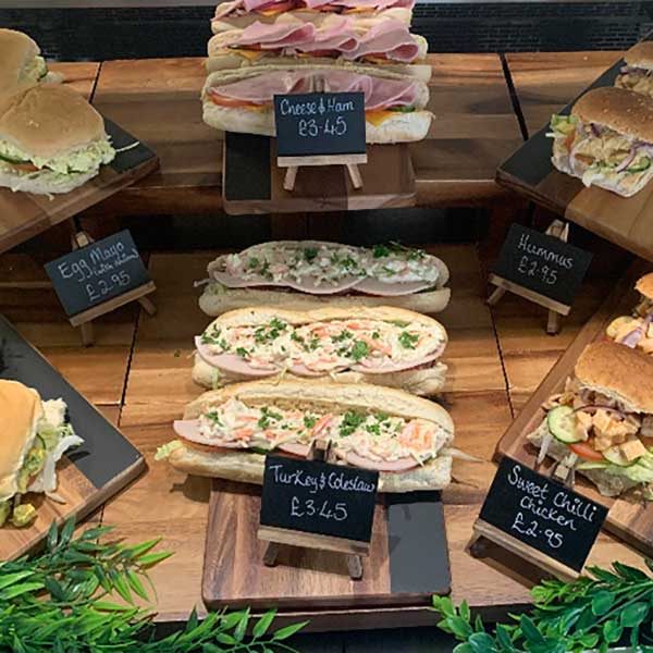 Sandwiches on display in Aura.