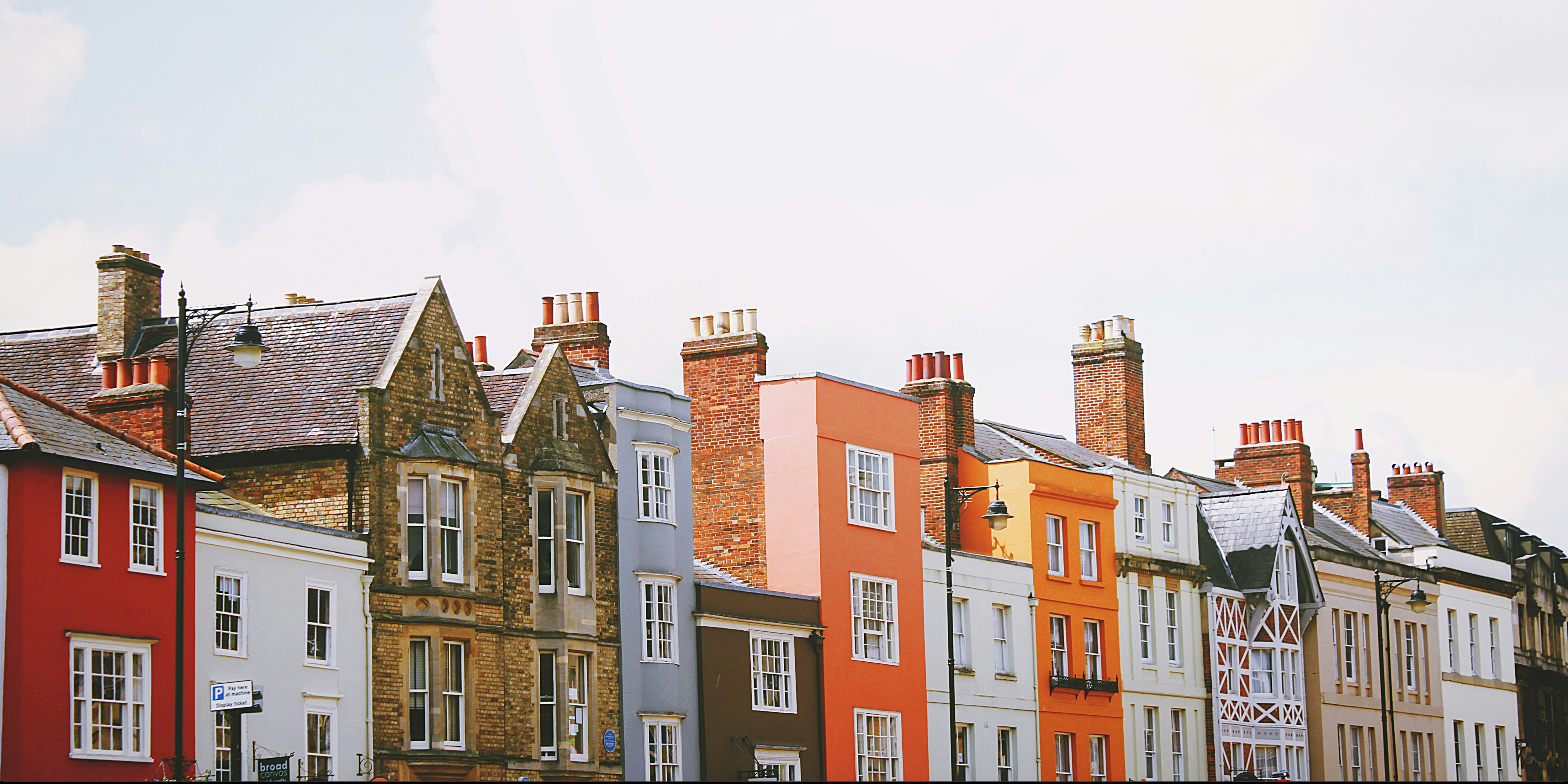 A row of colourful houses