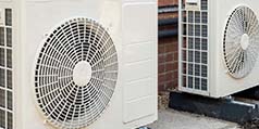 Heat air pumps outside house