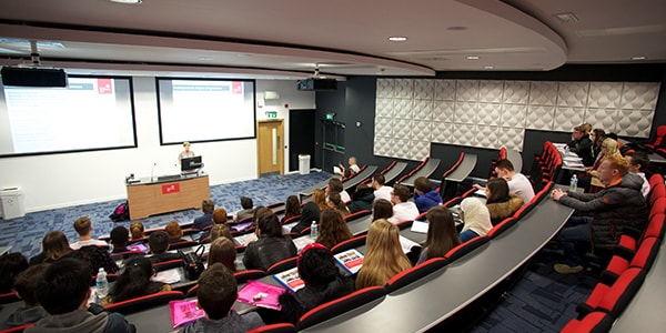 Students in a lecture theatre