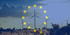 Wind turbines with EU flag superimposed
