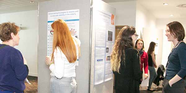 Students presenting academic posters