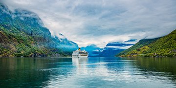 Cruise Liner On Hardanger fjorden