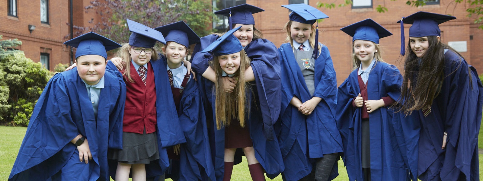 Pupils from St Rose of Lima Primary School, Glasgow, with prizewinners Jake Borland and Meghan Smith on the left.