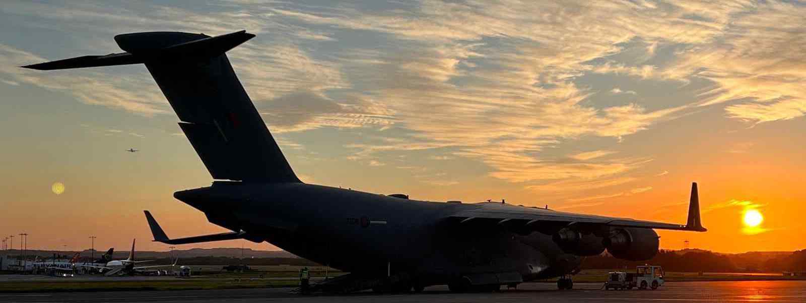 Aircraft at Edinburgh Airport as part of Operation Unicorn