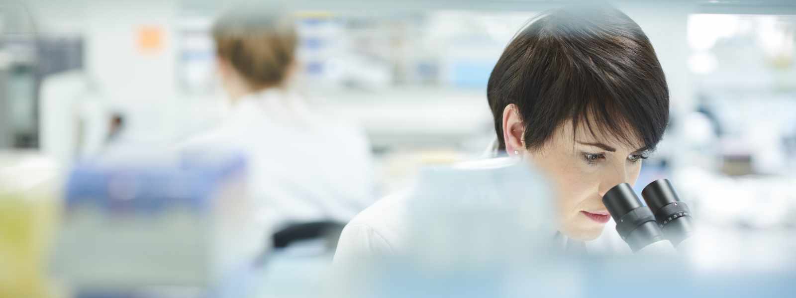 A technician working in the lab