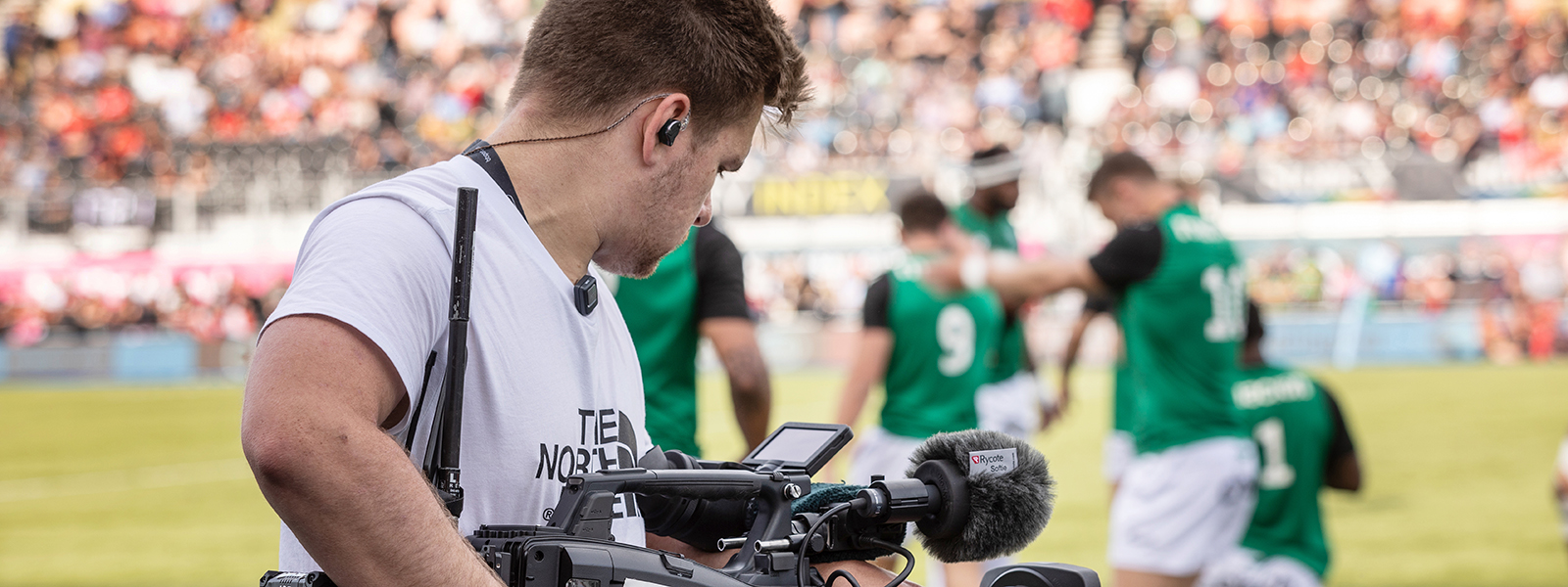 The Saracens Rugby match being filmed