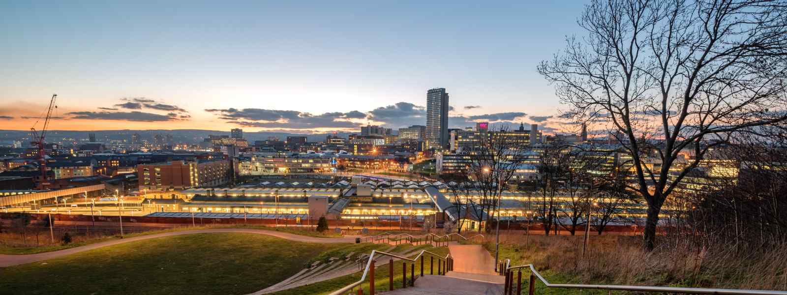 City of Sheffield skyline at dusk