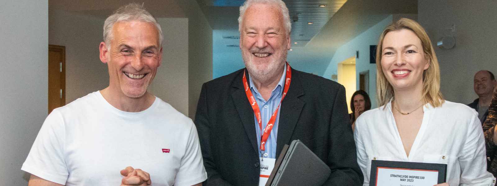 Mark and Susan Hamilton with David Pratt (centre), Chairman of PanAmerican Geophysical company and Synaptec Ltd