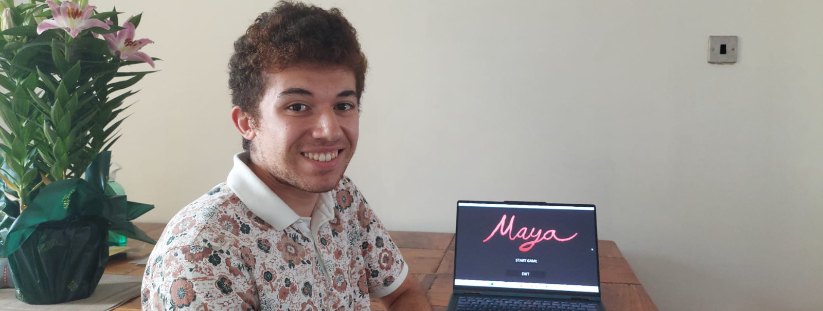 D'Arcy with his Maya computer game