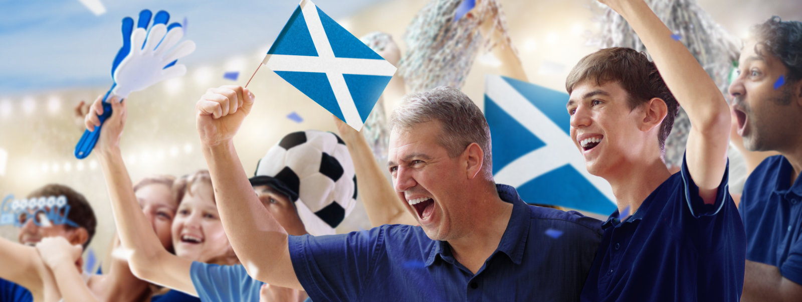 Celebrating Scotland fans