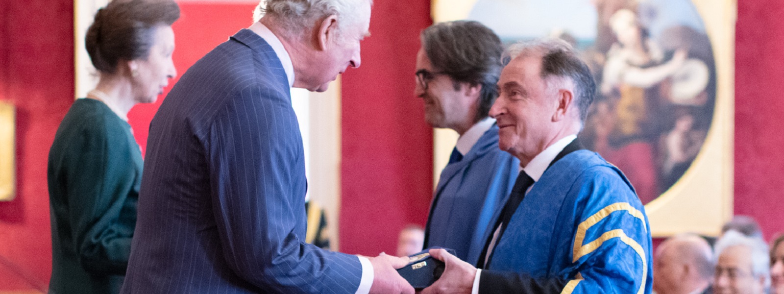 Professor Sir Jim McDonald accepting Queen's Anniversary Prize from HRH The Prince of Wales.