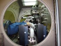 The hardware being installed inside the Microgravity Science Glovebox (NASA facility available onboard the International Space Station