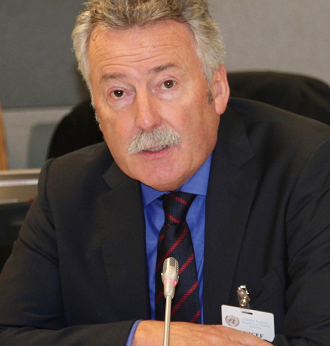 Professor Tim Chapman at a UN conference