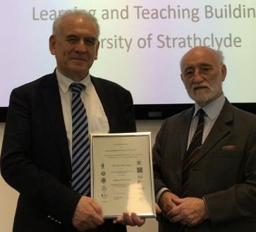 Professor Atilla Incecik receiving his CEMT award Professor Atilla Incecik receiving his CEMT award