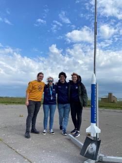 The Strathclyde team with the rocket at Mach-22 The Strathclyde team with the rocket at Mach-22