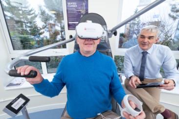 Stroke survivor Stephen Stewart with Dr Andy Kerr at the new hub Stroke survivor Stephen Stewart with Dr Andy Kerr at the new hub