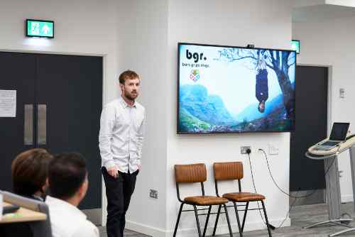 David White presents at the Inspire100 event. Photo by Luigi di Pasquale 