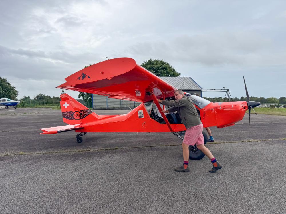 The specially adapted plane used to film the Bretagne Classic