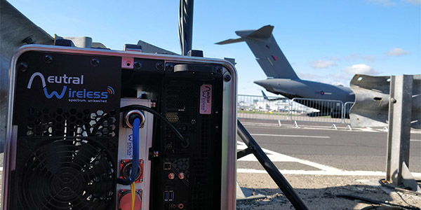 The Neutral Wireless system being set up at Edinburgh Airport