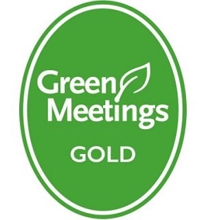 Gold winner of the green meetings award logo