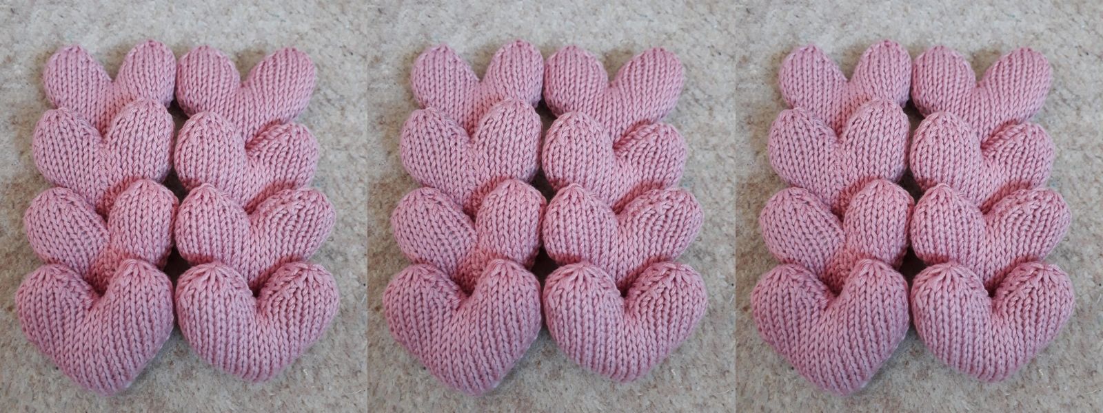 Pink knitted hearts